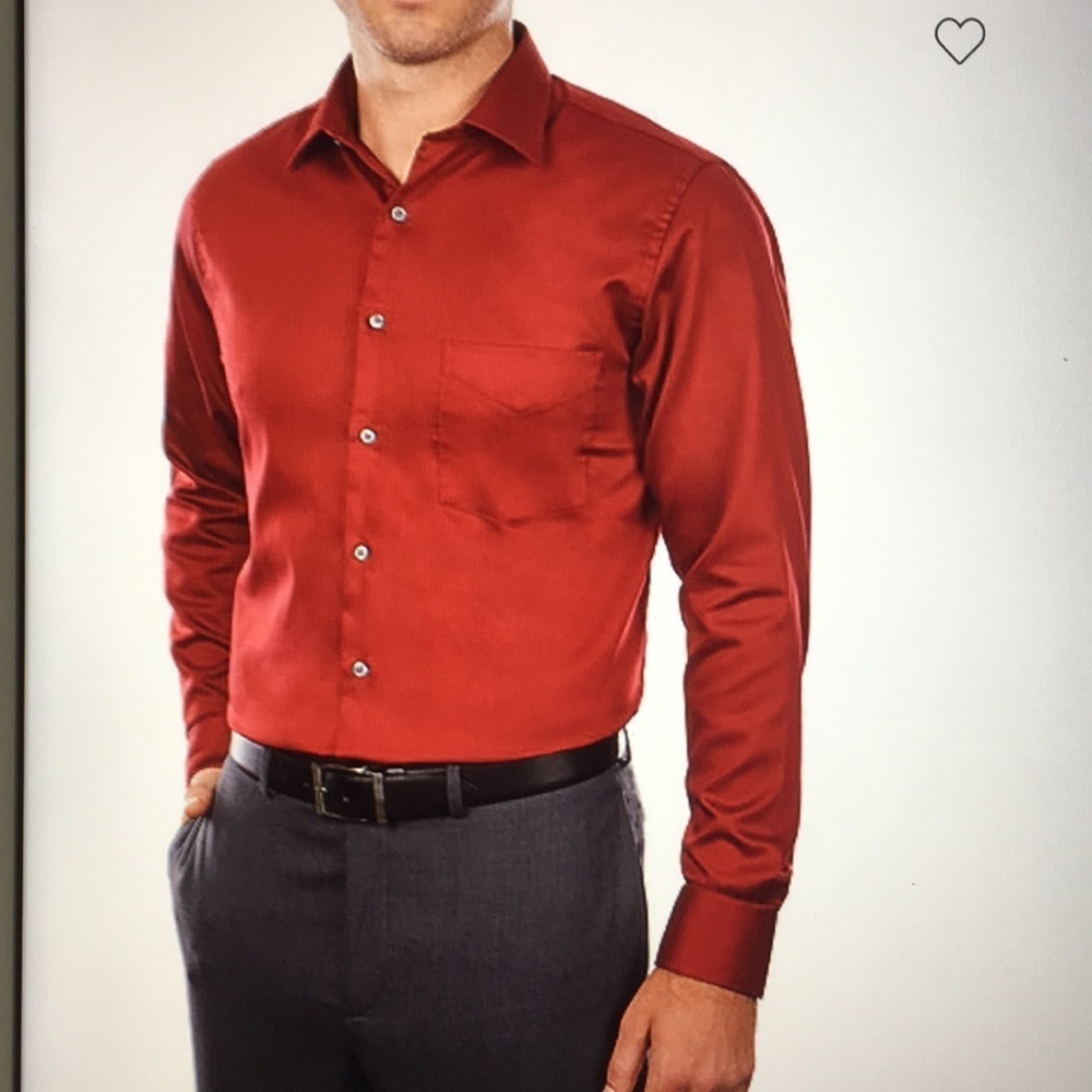 IZOD wrinkle free Red Dress Shirt. Size XL